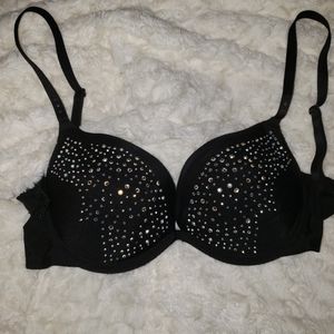 Pushup Black and opaline looking stone bra 34 B